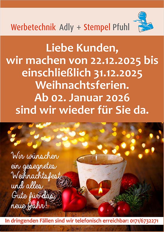 Werbetechnik Al Adly wünscht frohe Weihnachten